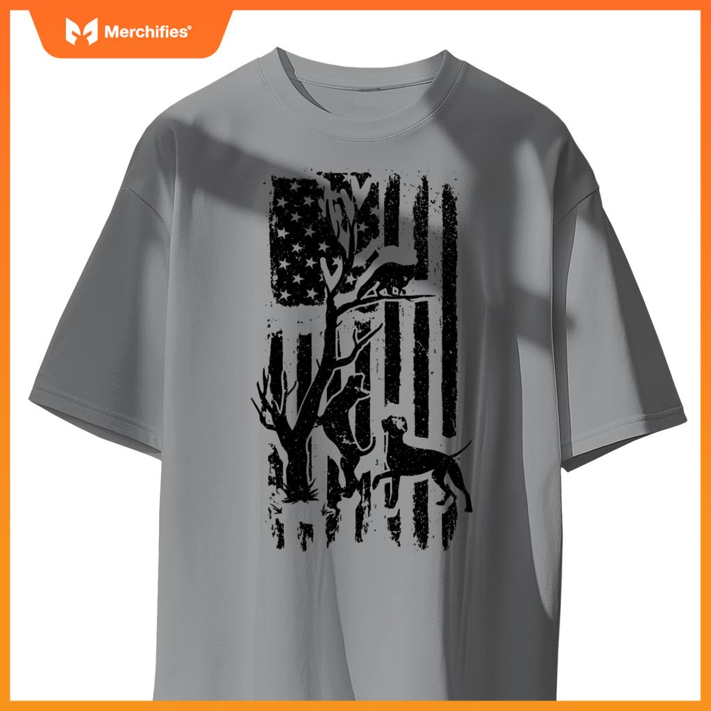 Patriotic Coonhunter USA Flag Hunting Dog Coon Hound T-Shirt