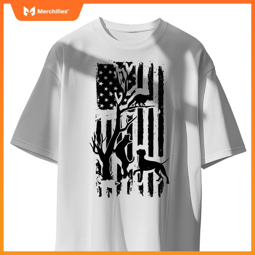 Patriotic Coonhunter USA Flag Hunting Dog Coon Hound T-Shirt