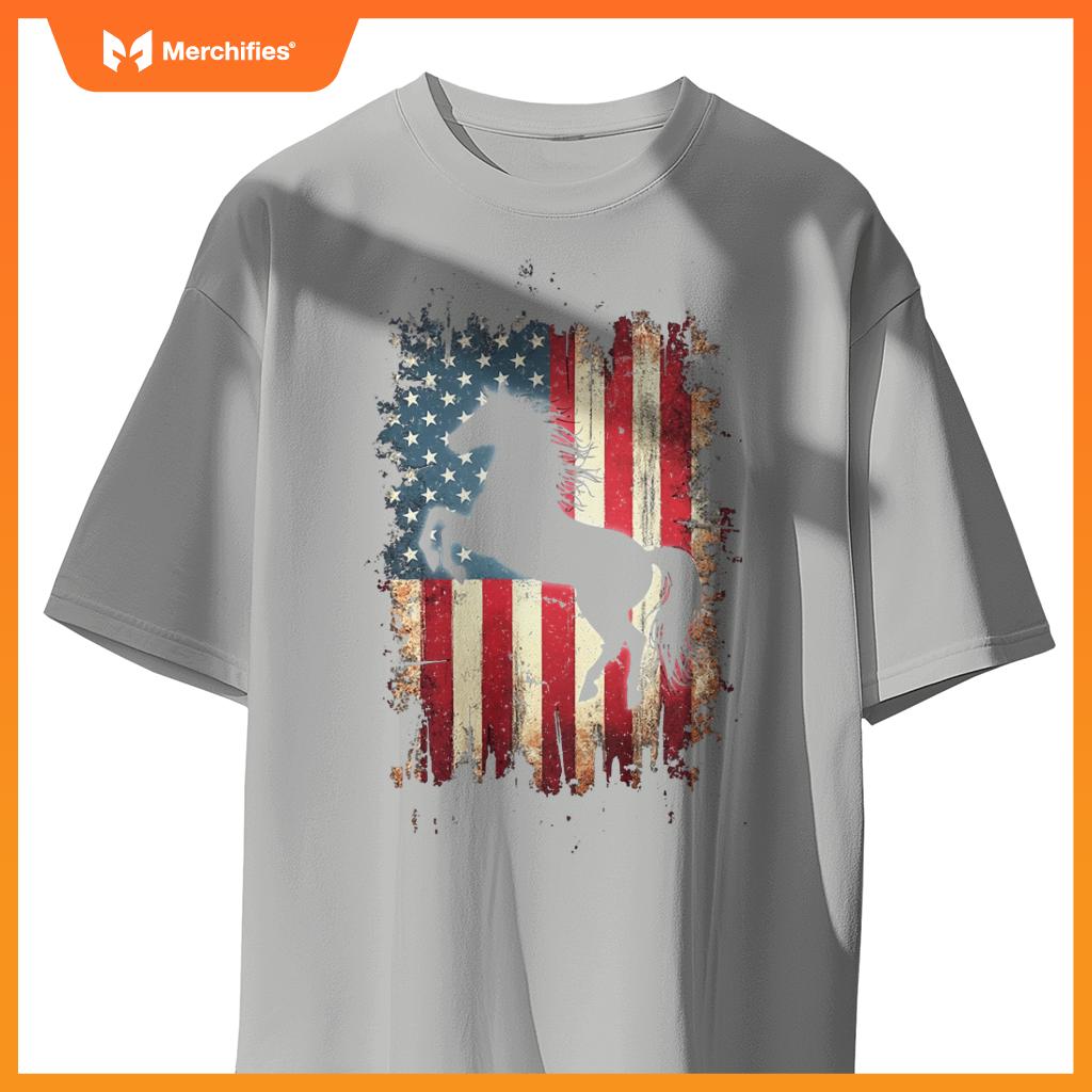 Patriotic Horse Silhouette T-Shirt