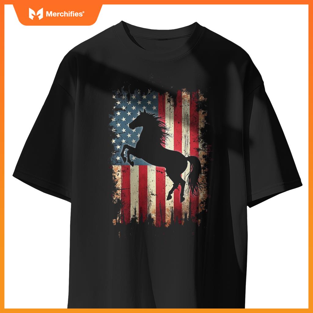 Patriotic Horse Silhouette T-Shirt