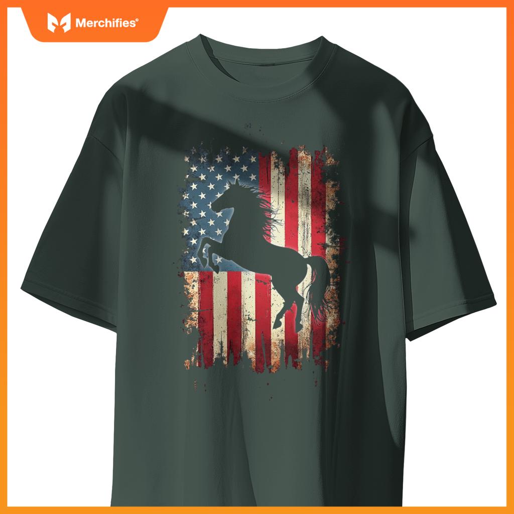 Patriotic Horse Silhouette T-Shirt