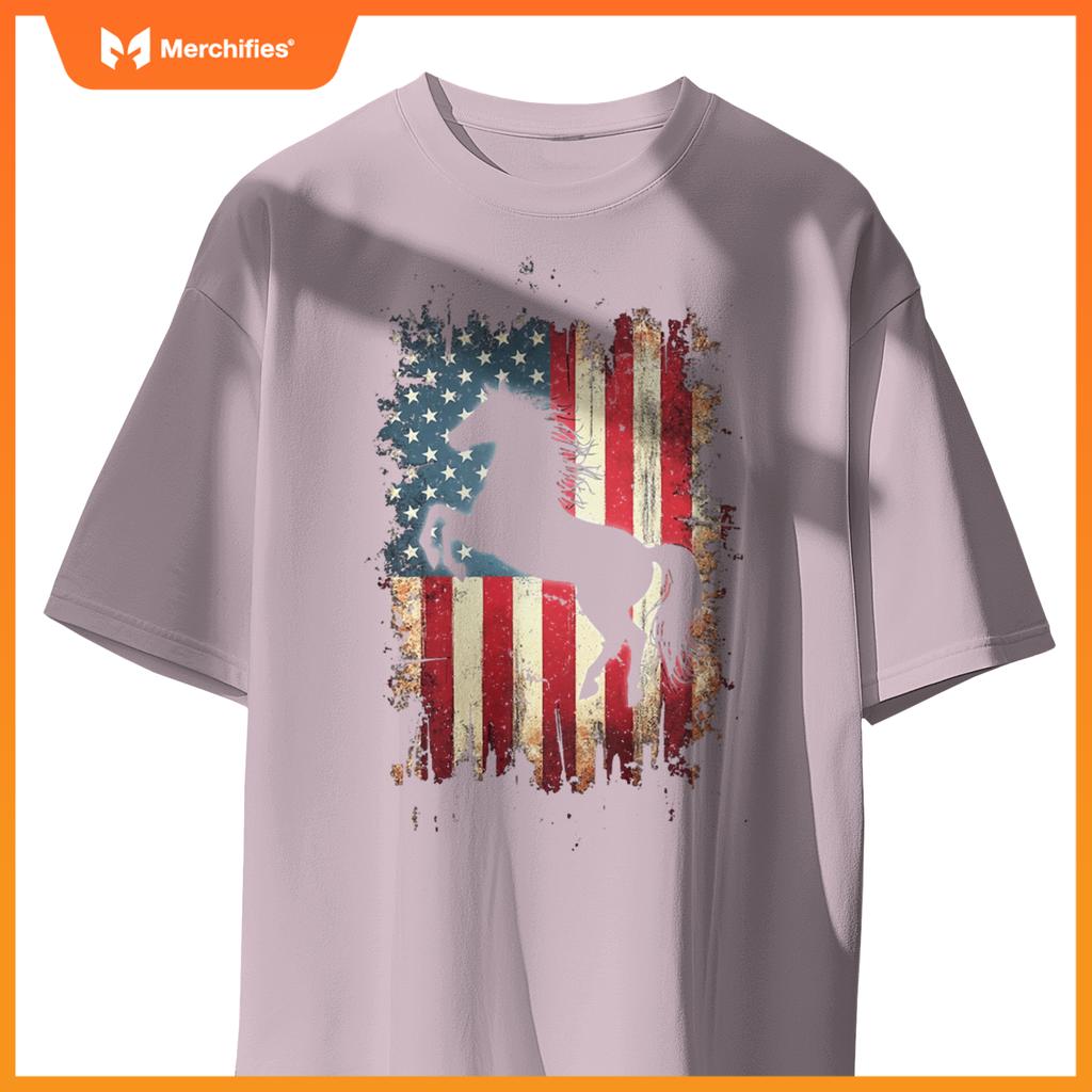 Patriotic Horse Silhouette T-Shirt
