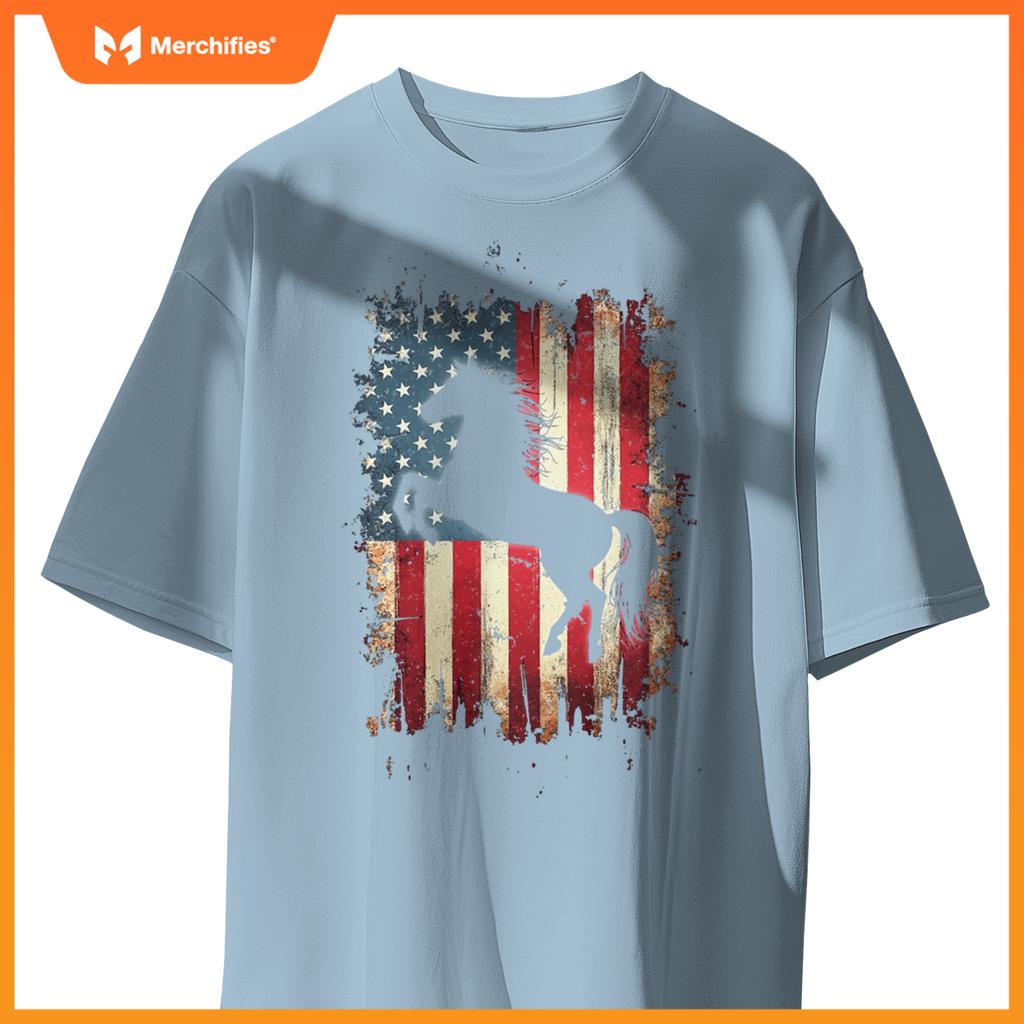 Patriotic Horse Silhouette T-Shirt