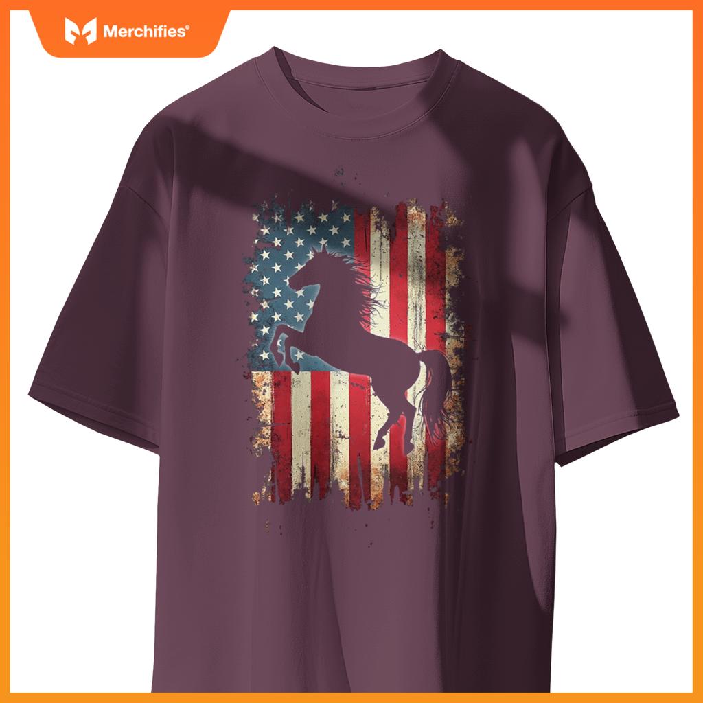 Patriotic Horse Silhouette T-Shirt
