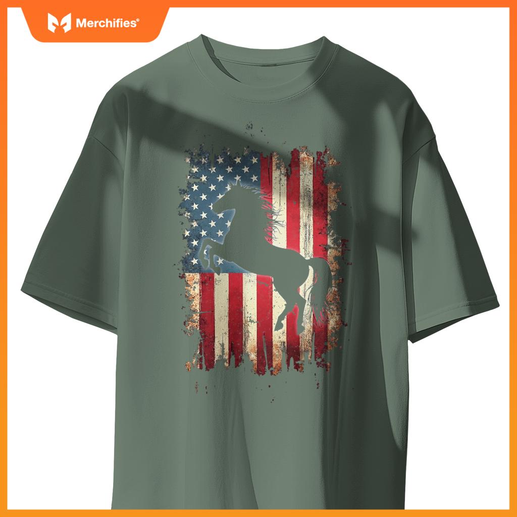 Patriotic Horse Silhouette T-Shirt