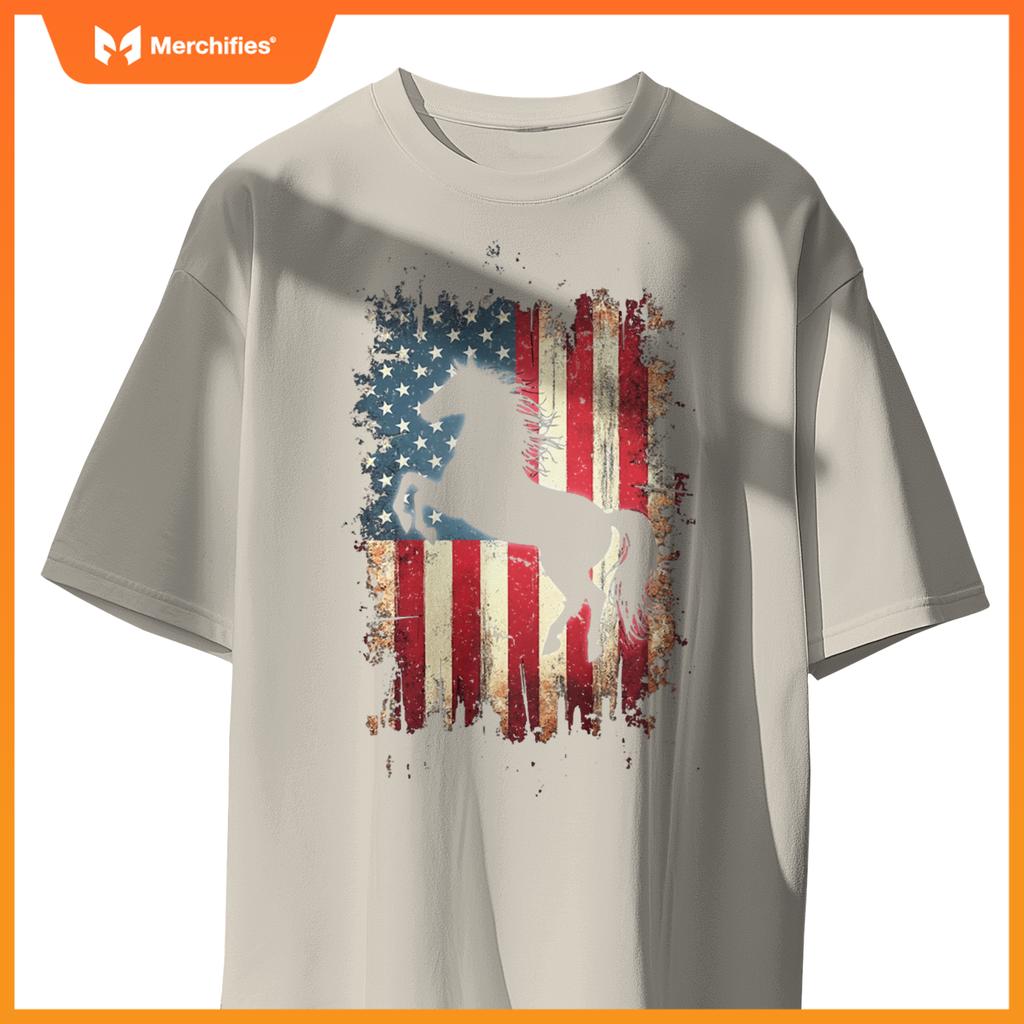 Patriotic Horse Silhouette T-Shirt