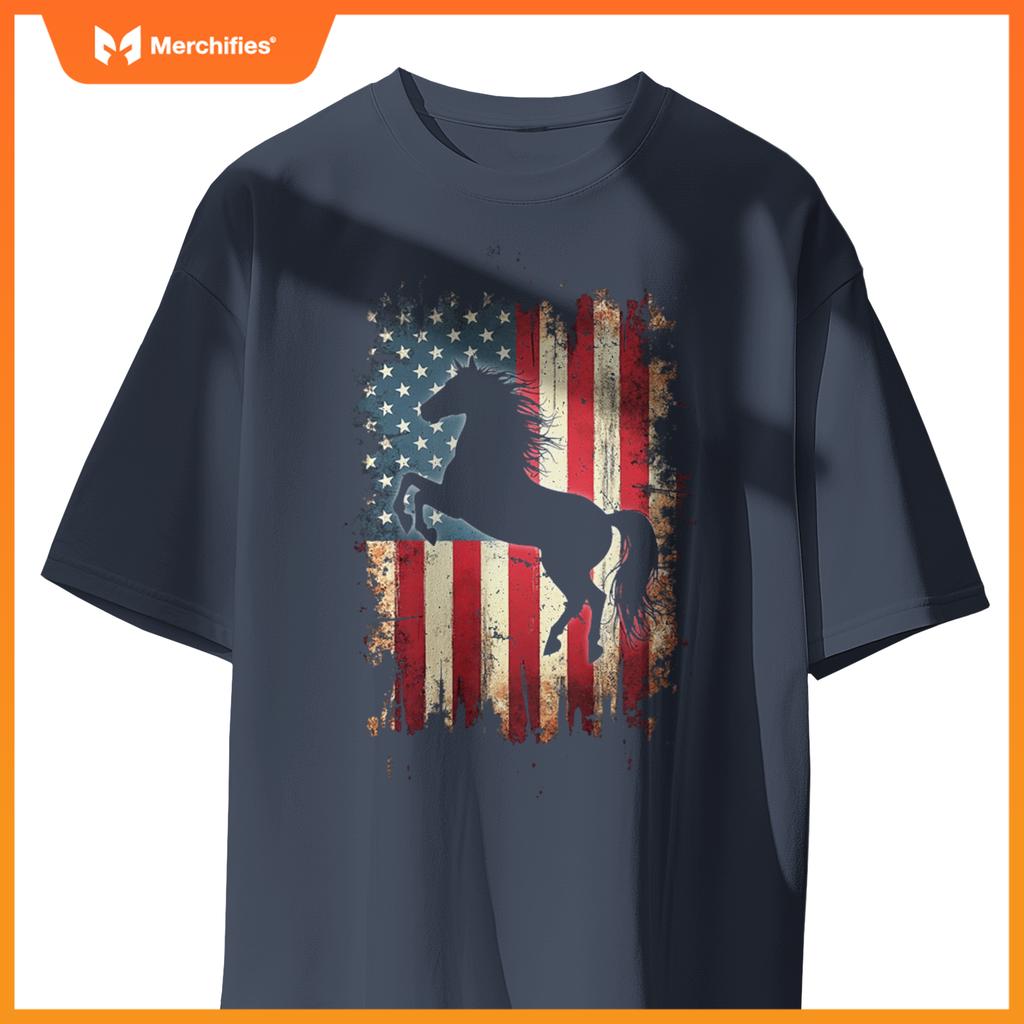 Patriotic Horse Silhouette T-Shirt