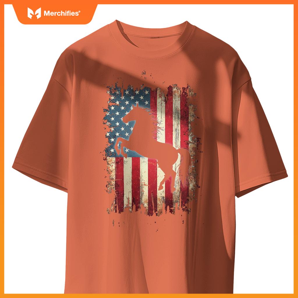 Patriotic Horse Silhouette T-Shirt