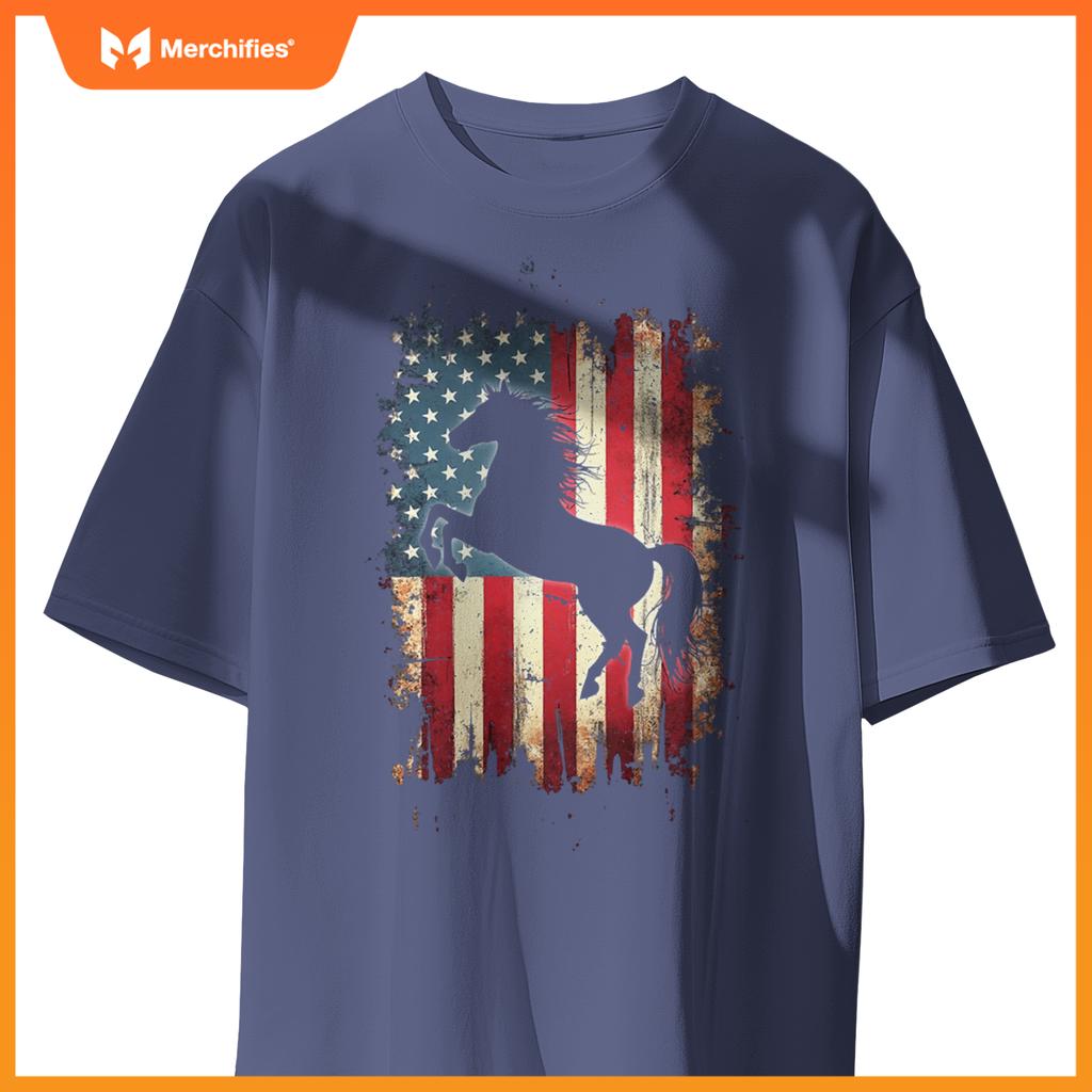 Patriotic Horse Silhouette T-Shirt
