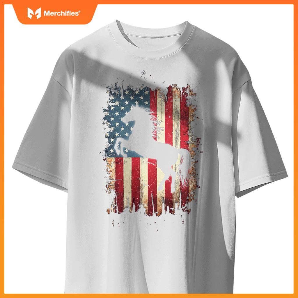 Patriotic Horse Silhouette T-Shirt