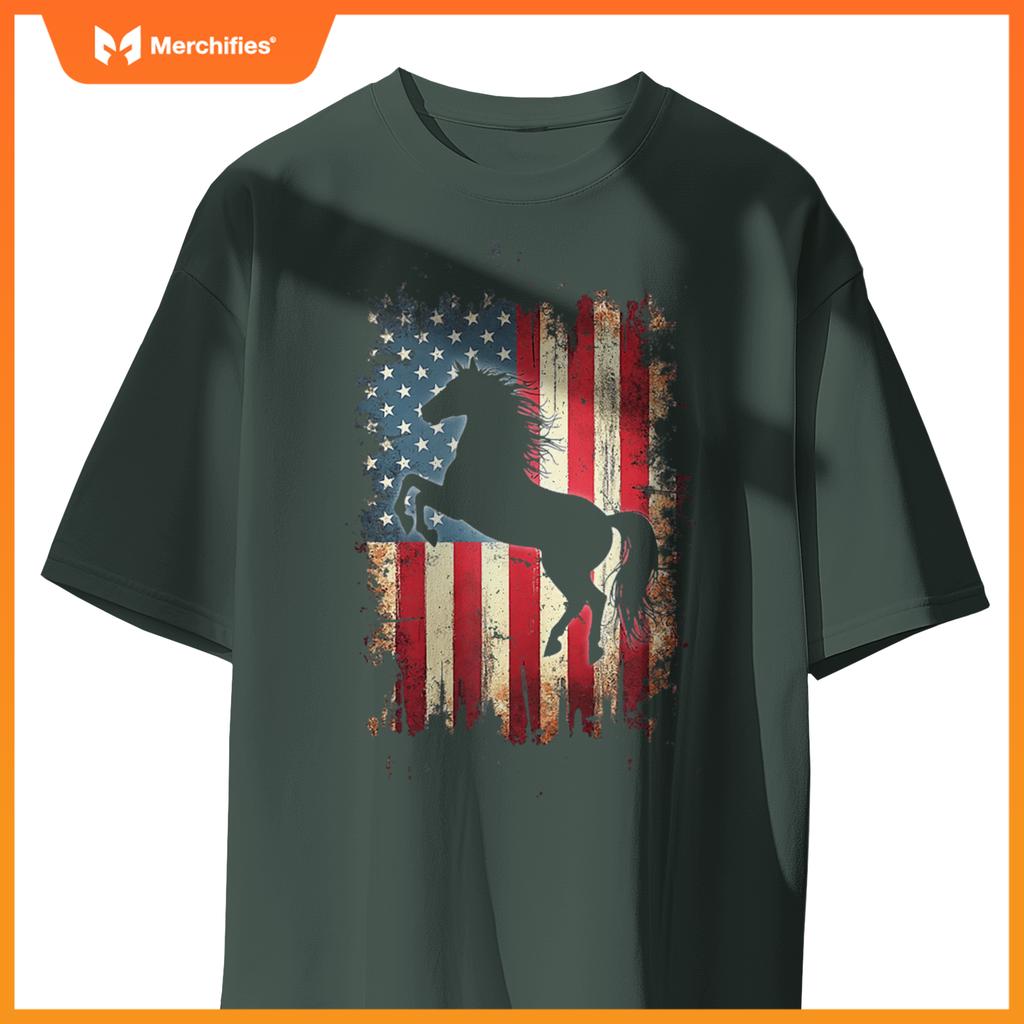 Patriotic Horse Silhouette T-Shirt