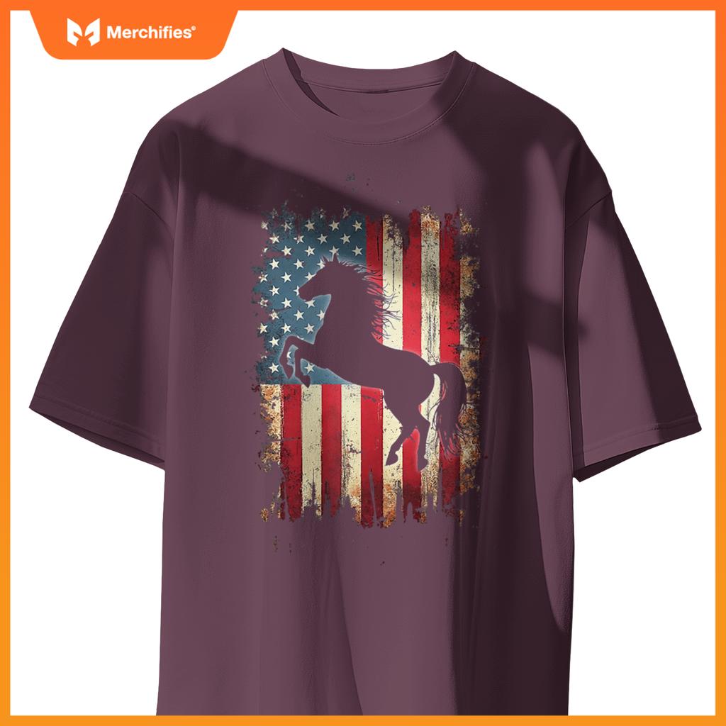 Patriotic Horse Silhouette T-Shirt