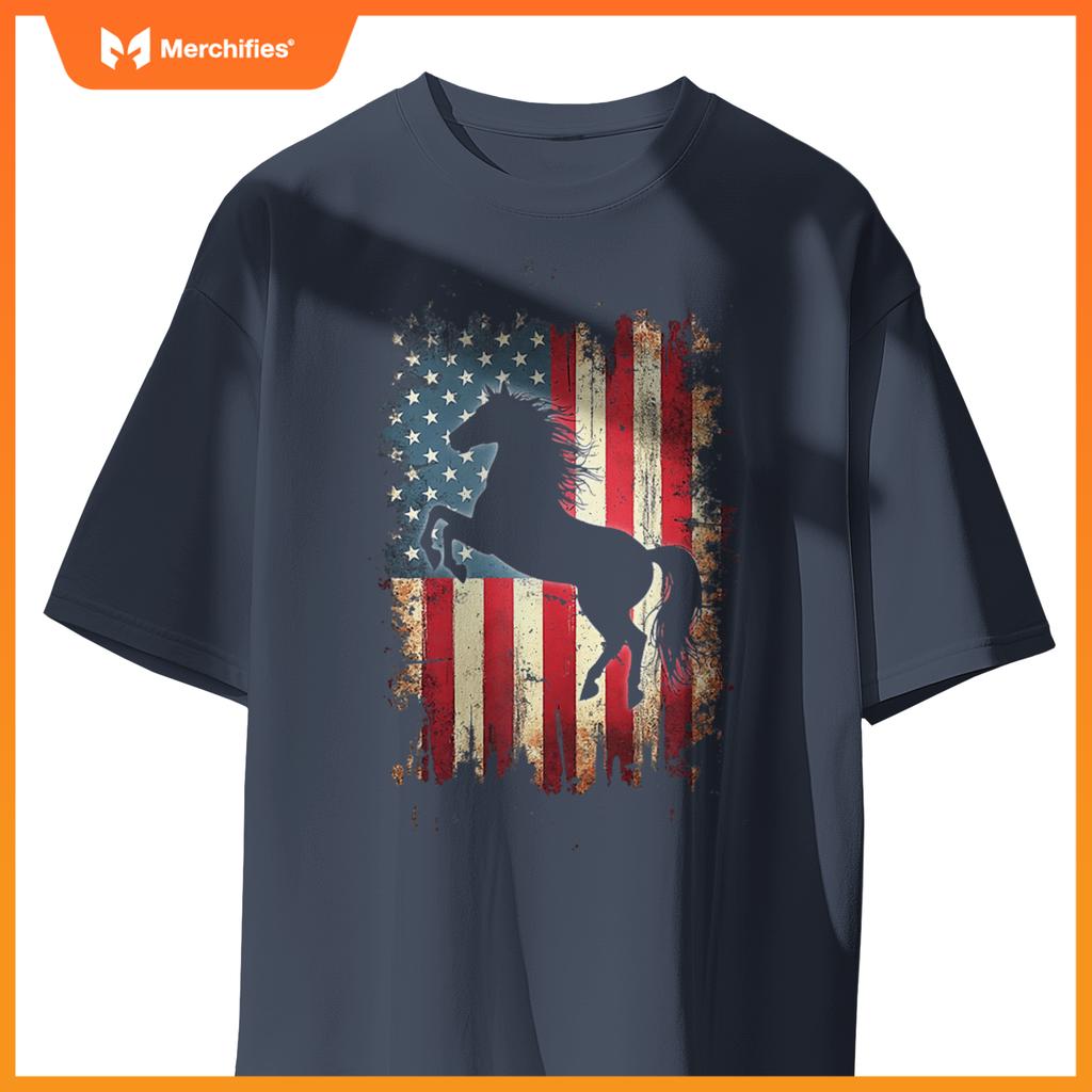 Patriotic Horse Silhouette T-Shirt