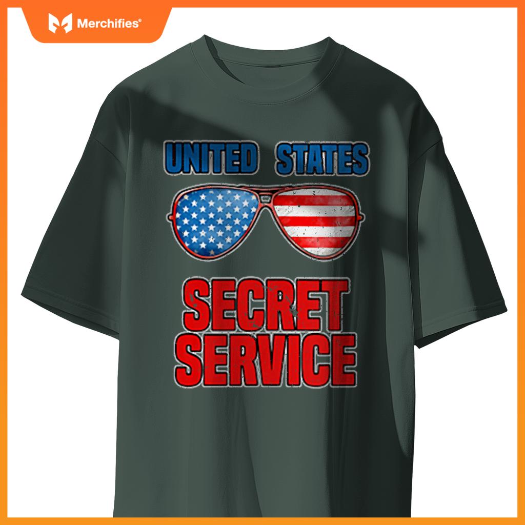 Patriotic Secret Service United States Sunglasses T-Shirt
