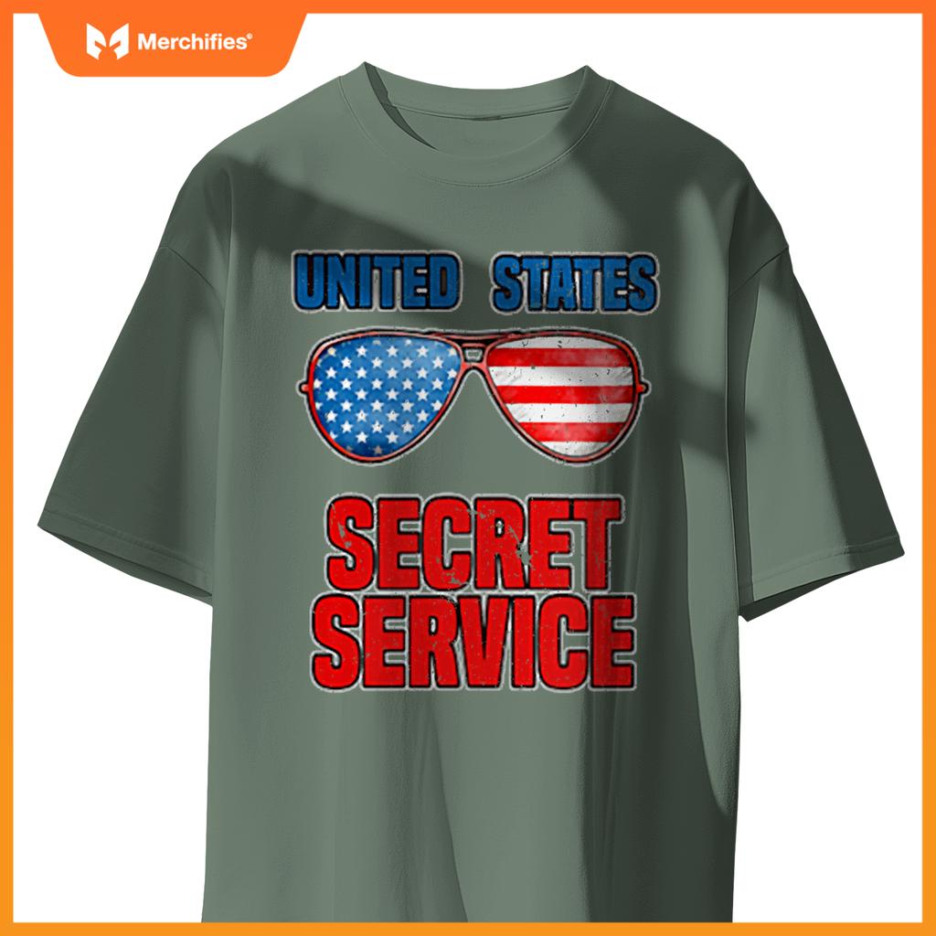 Patriotic Secret Service United States Sunglasses T-Shirt