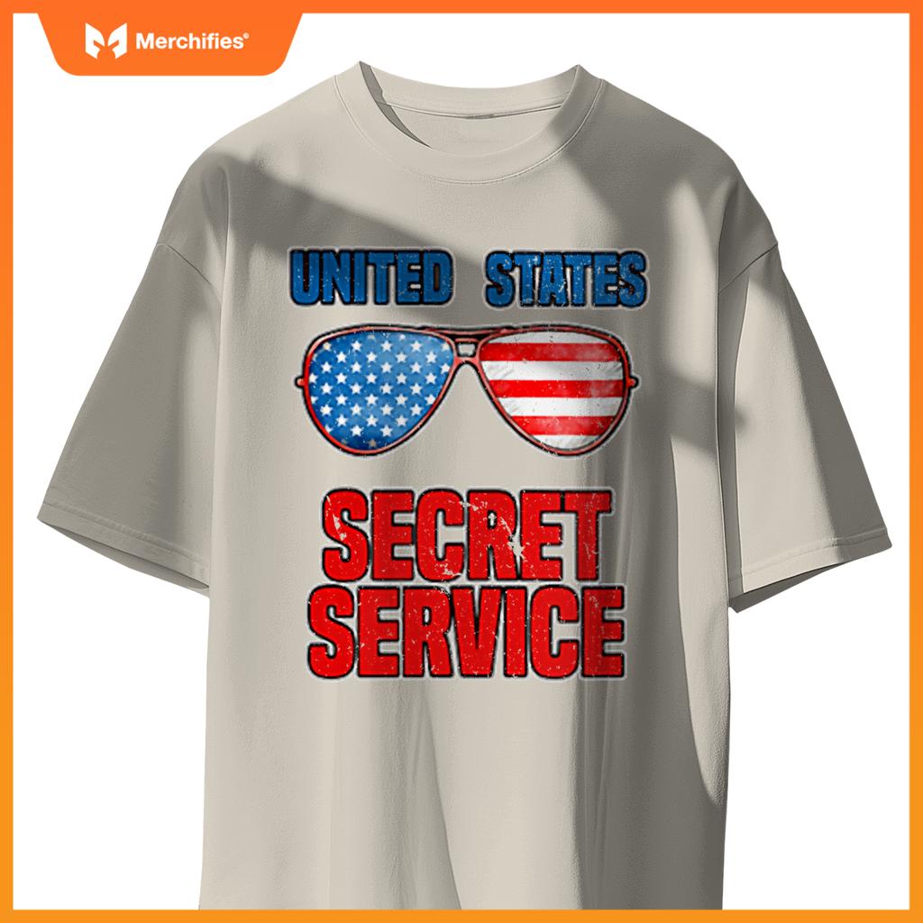 Patriotic Secret Service United States Sunglasses T-Shirt