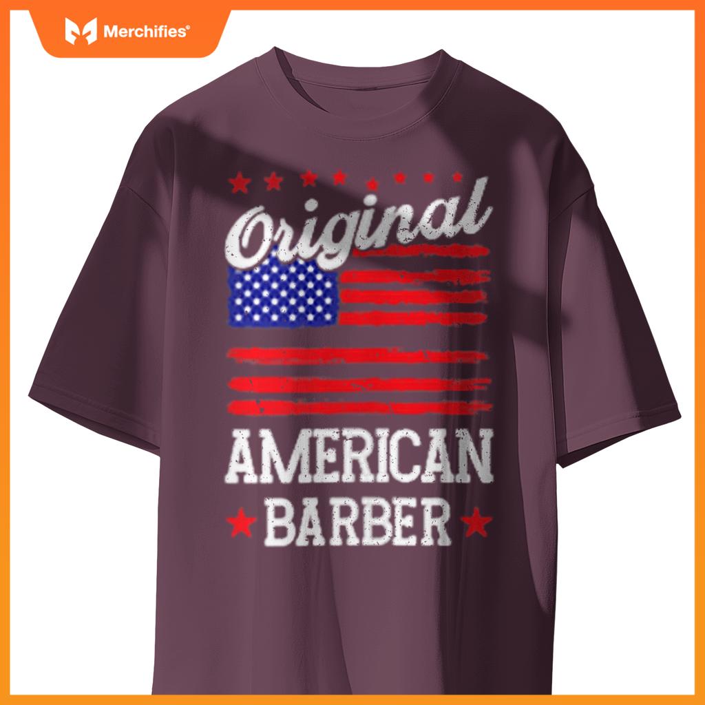 Patriotic US Flag American Barber T-Shirt