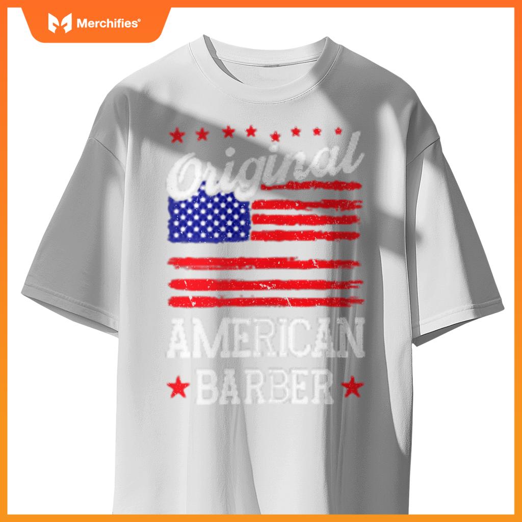 Patriotic US Flag American Barber T-Shirt