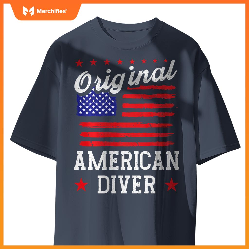 Patriotic US Flag American Diver T-Shirt