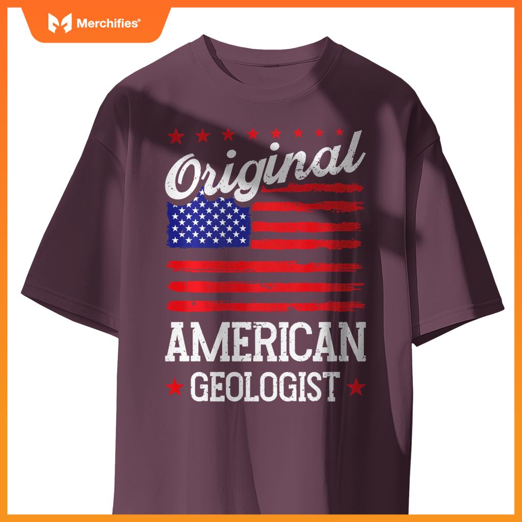 Patriotic US Flag American Geologist T-Shirt