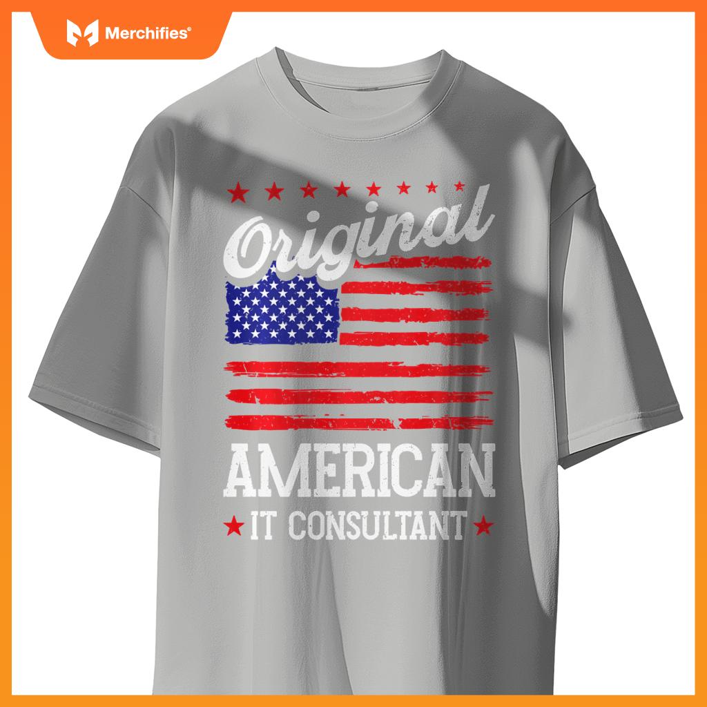 Patriotic US Flag American It Consultant T-Shirt