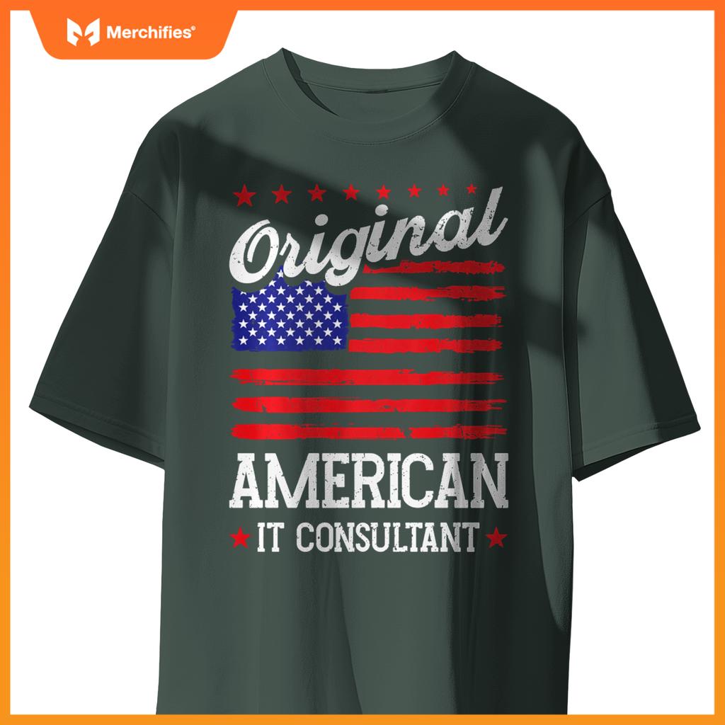 Patriotic US Flag American It Consultant T-Shirt