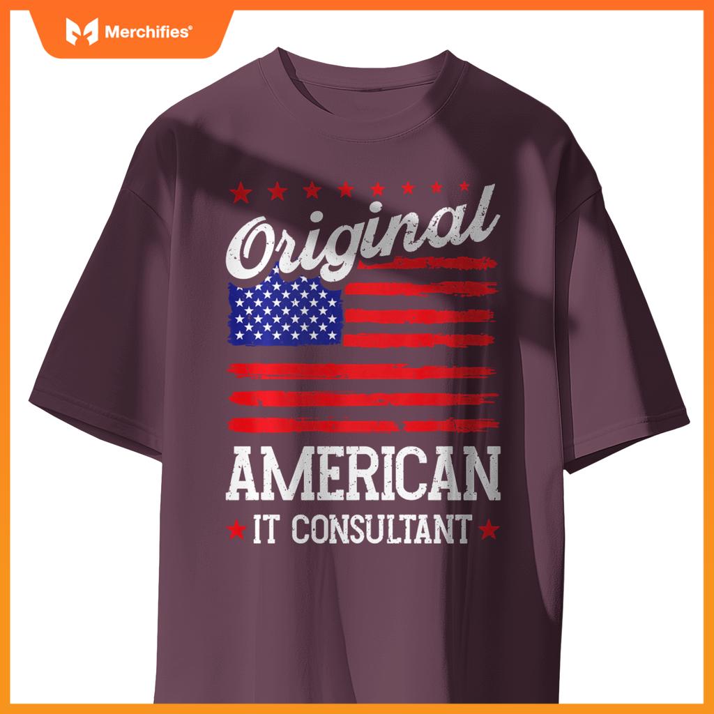 Patriotic US Flag American It Consultant T-Shirt