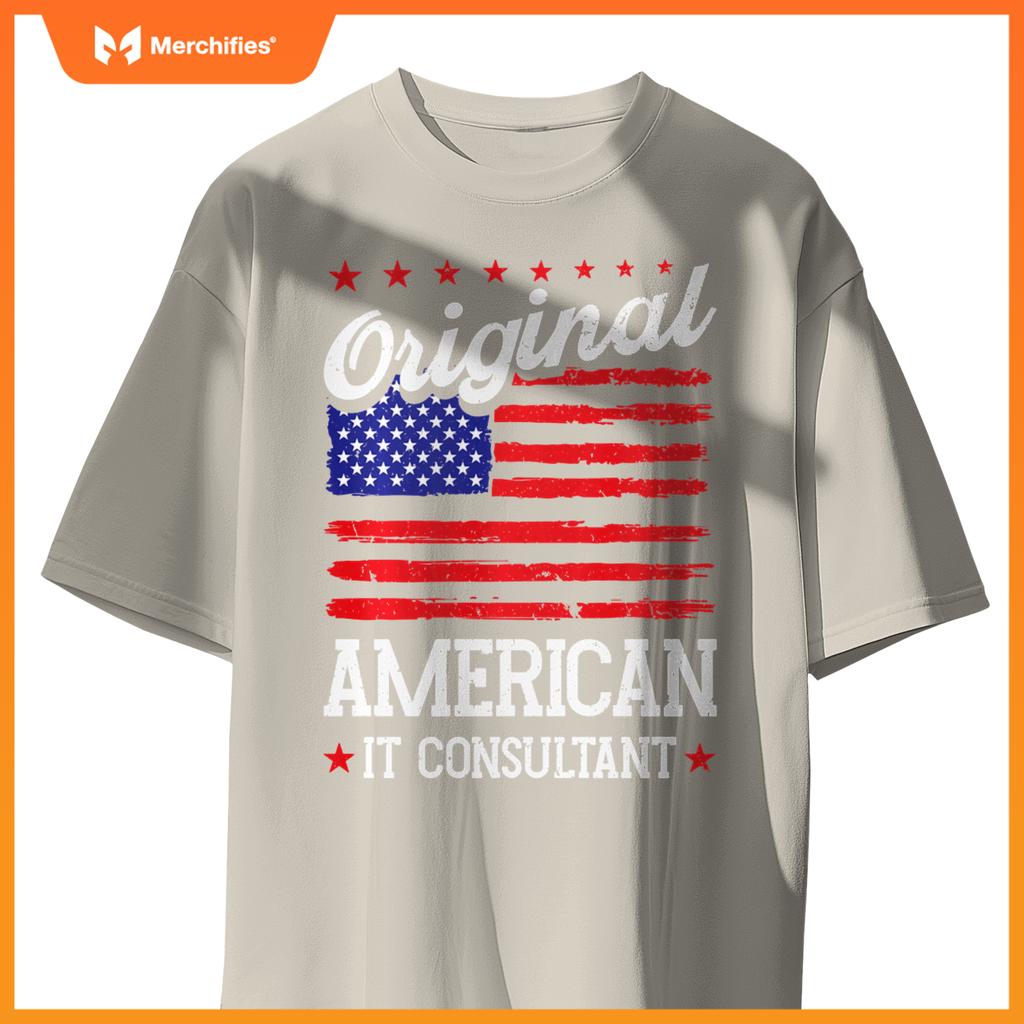 Patriotic US Flag American It Consultant T-Shirt