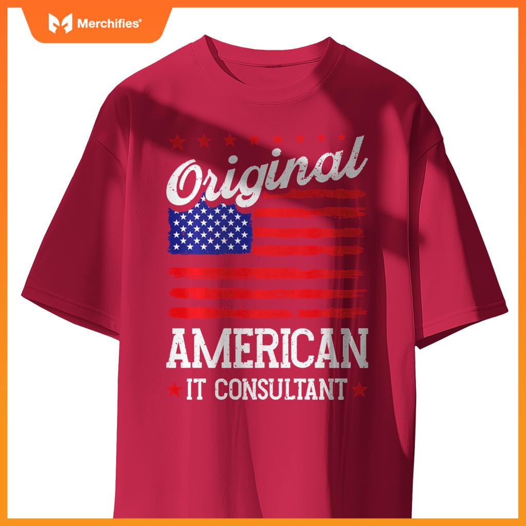 Patriotic US Flag American It Consultant T-Shirt