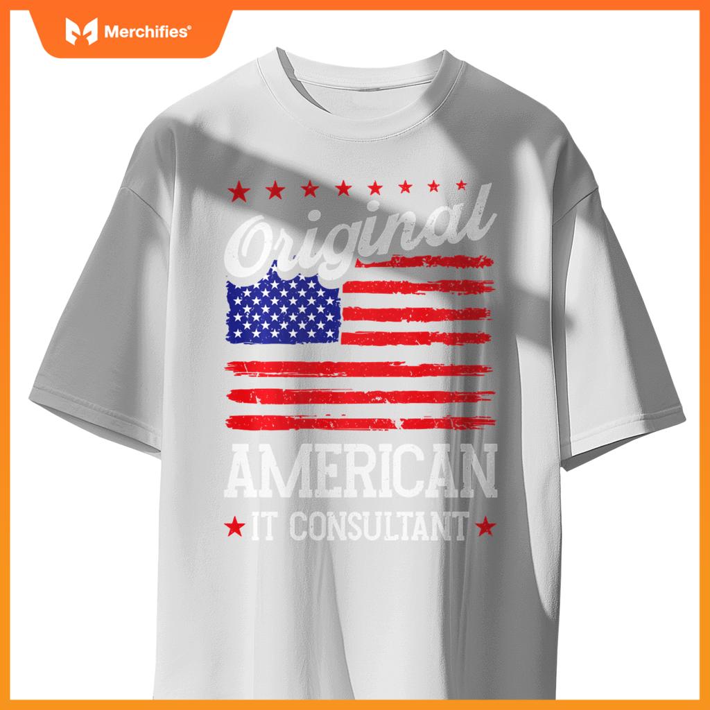 Patriotic US Flag American It Consultant T-Shirt