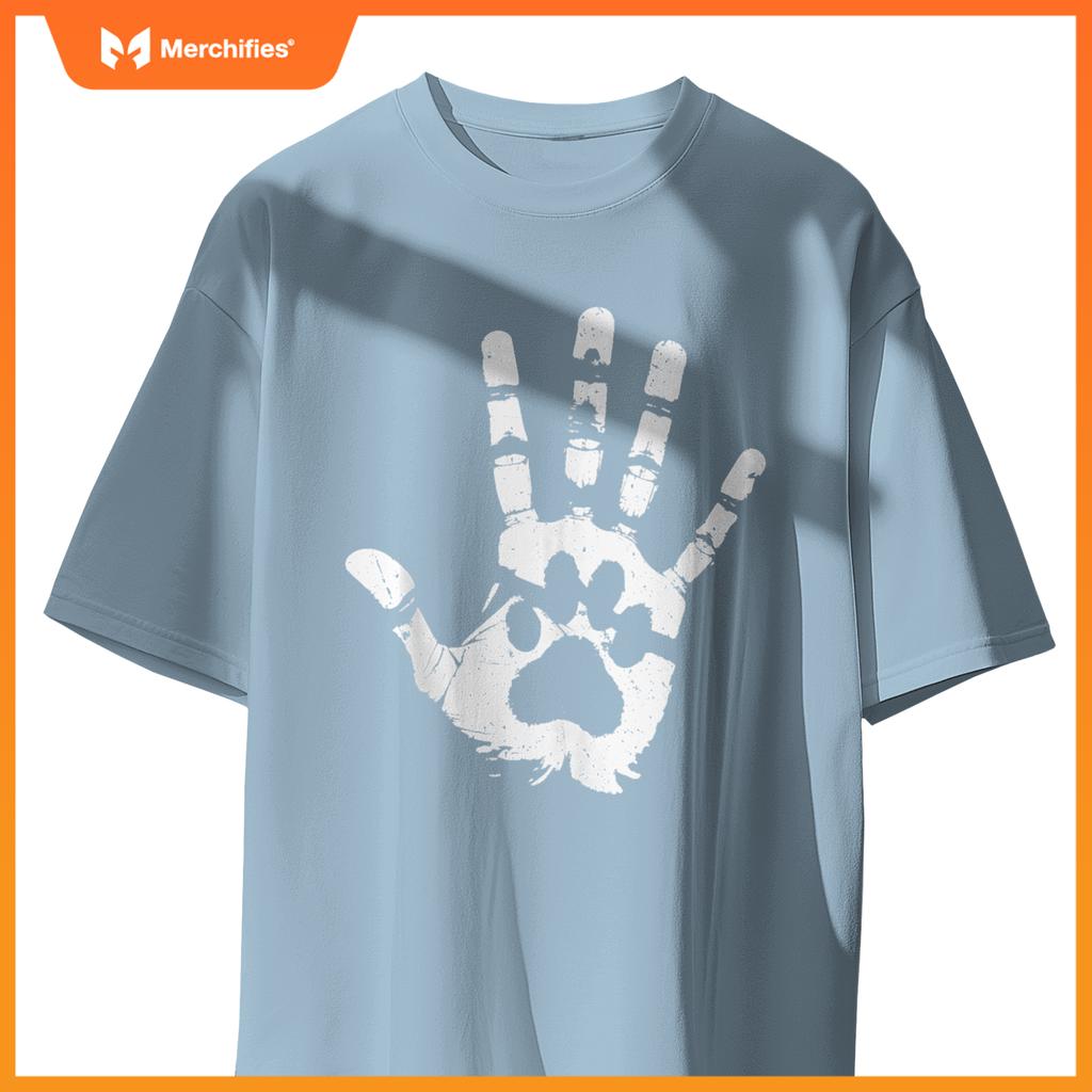 Pawprint and Handprint Friends Animal Lover Dog Lover Pet T-Shirt