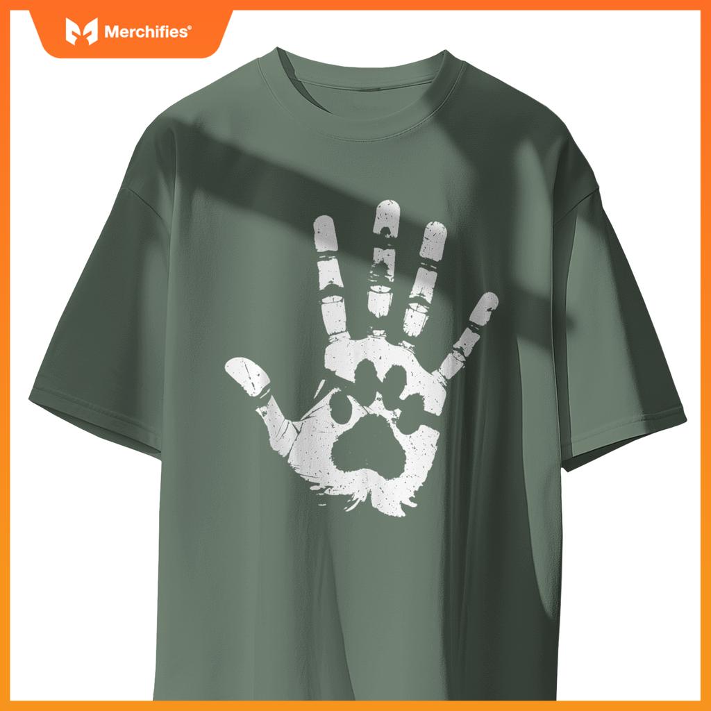 Pawprint and Handprint Friends Animal Lover Dog Lover Pet T-Shirt