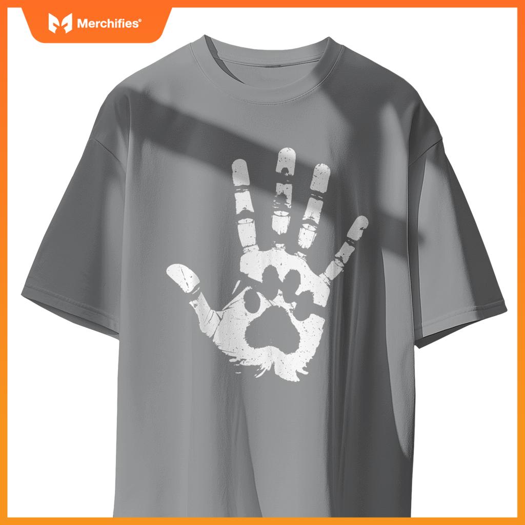 Pawprint and Handprint Friends Animal Lover Dog Lover Pet T-Shirt