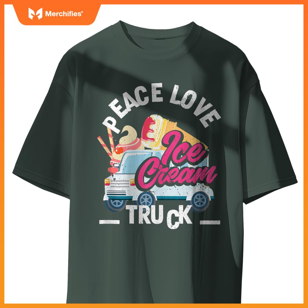 Peace Love Ice Cream Truck Ice Cream Lover T-Shirt