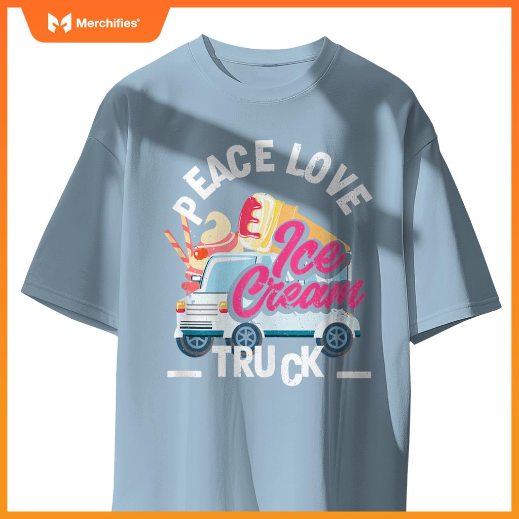 Peace Love Ice Cream Truck Ice Cream Lover T-Shirt