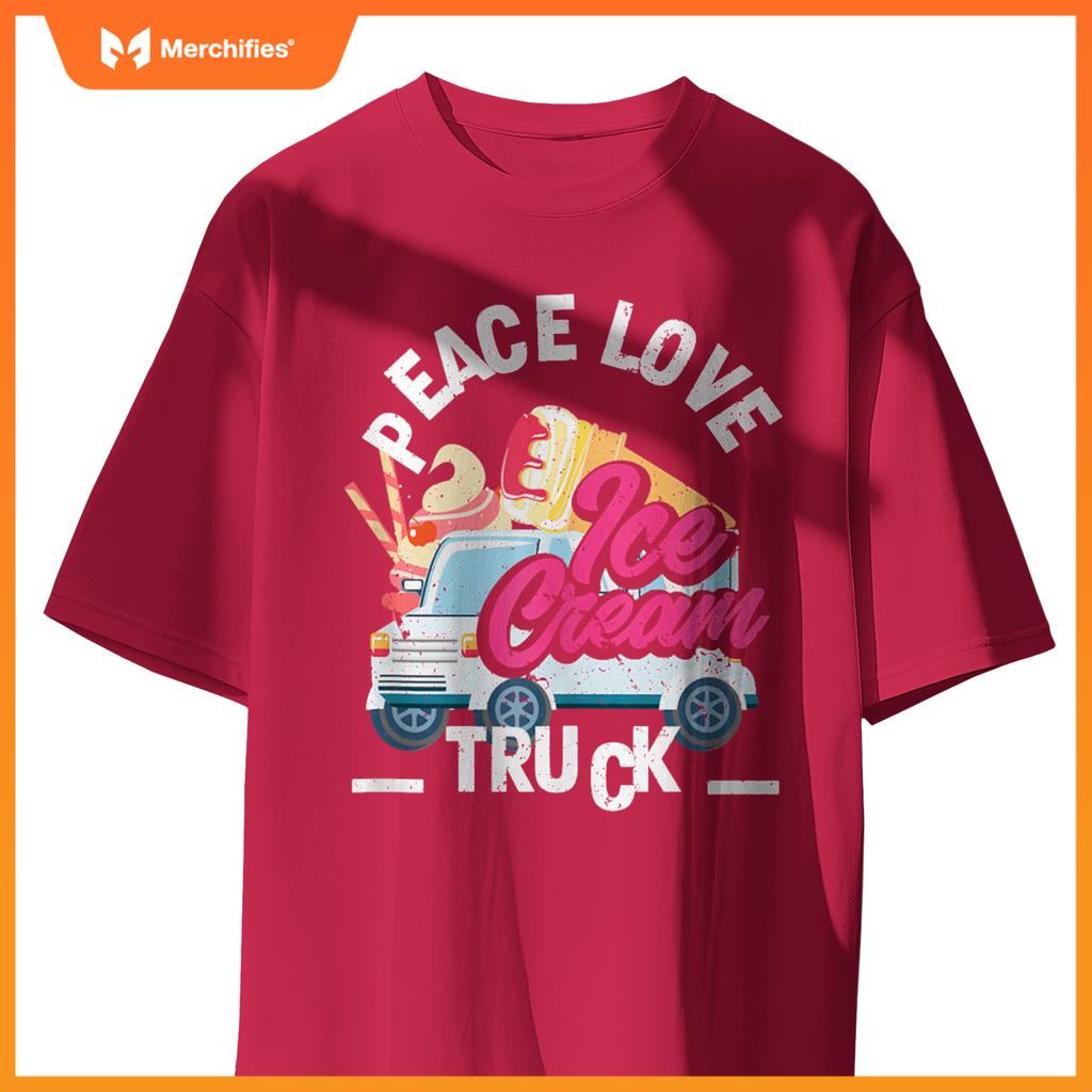 Peace Love Ice Cream Truck Ice Cream Lover T-Shirt