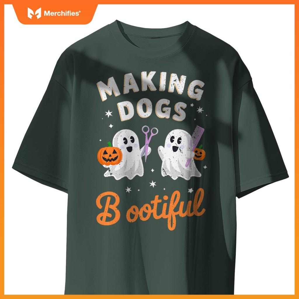 Pet Groomer Funny Halloween Making Dogs Bootiful T-Shirt