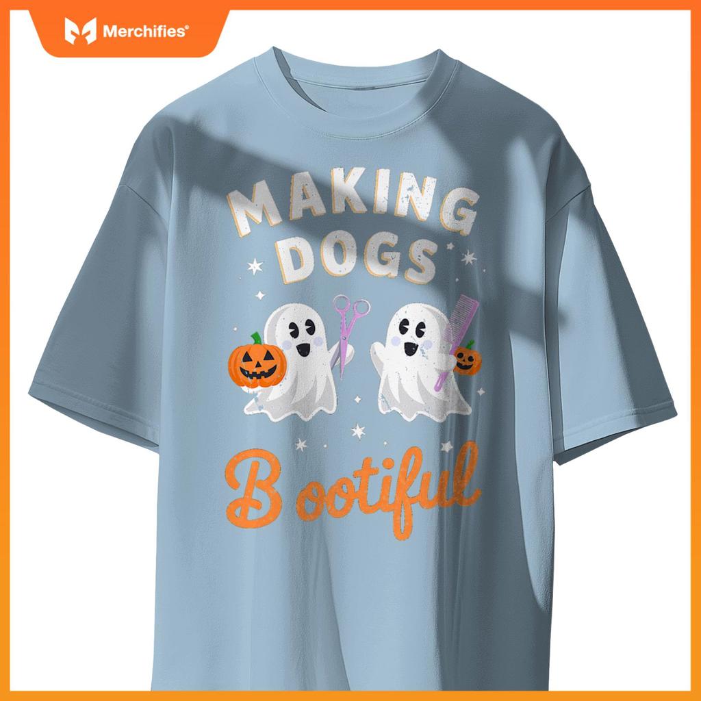 Pet Groomer Funny Halloween Making Dogs Bootiful T-Shirt