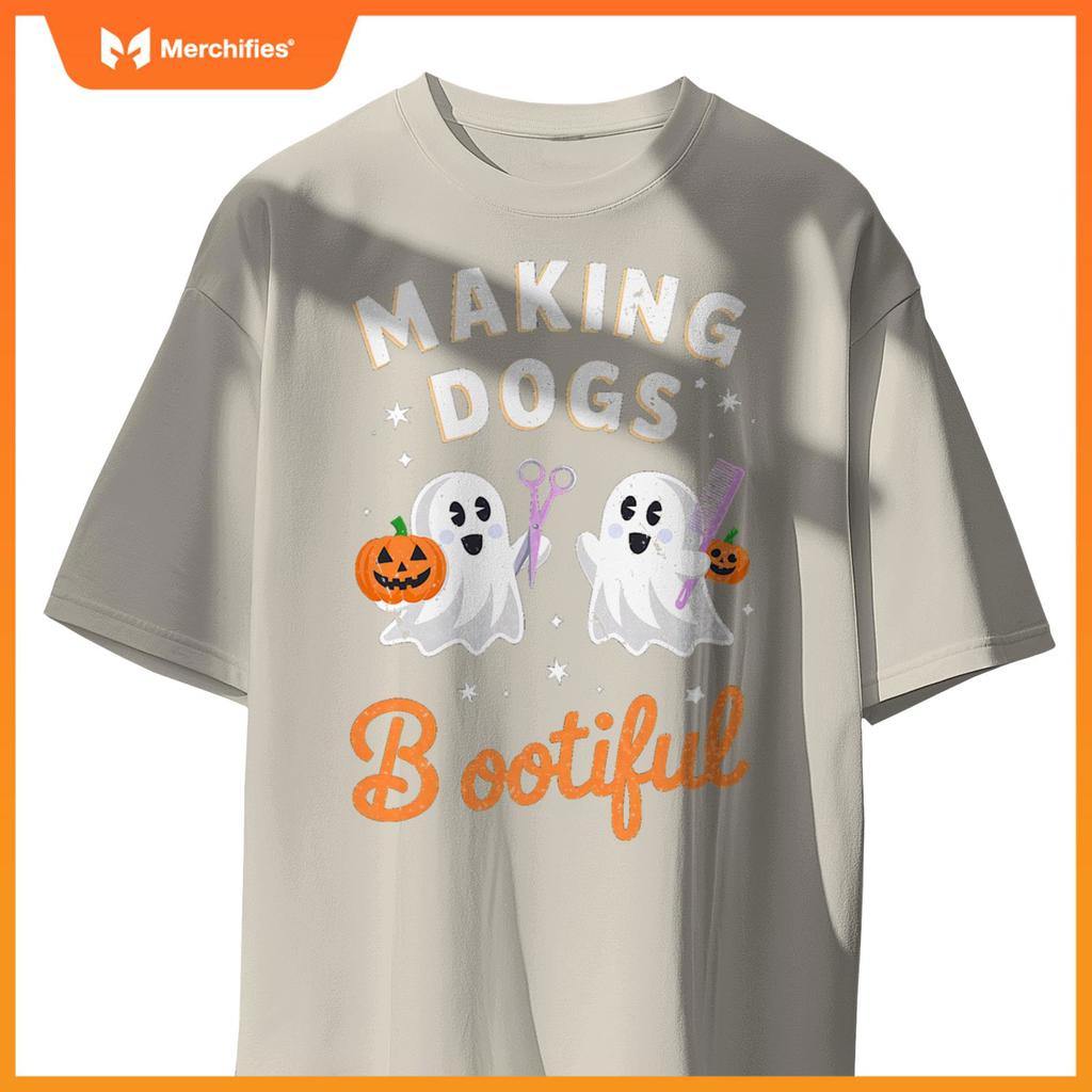 Pet Groomer Funny Halloween Making Dogs Bootiful T-Shirt