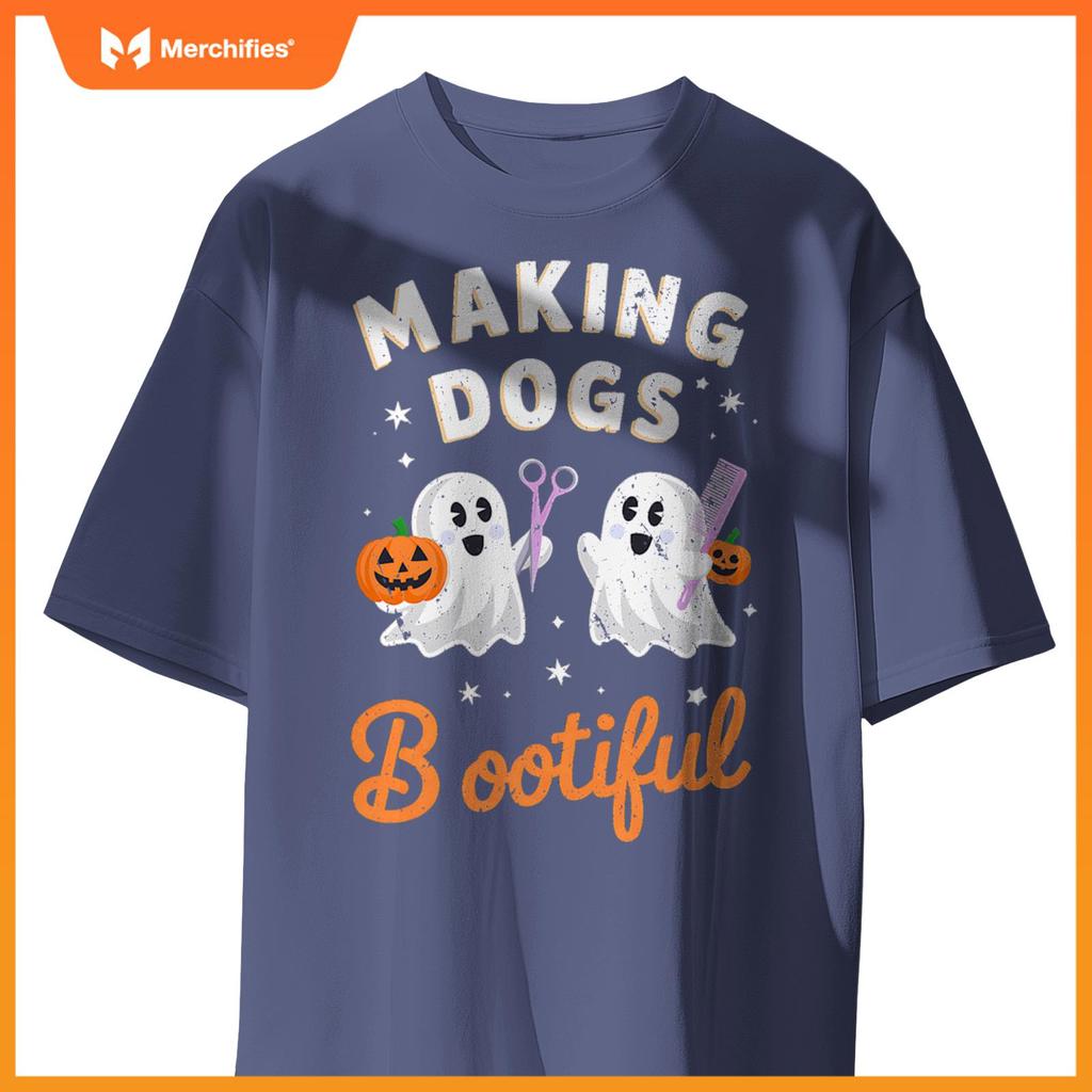 Pet Groomer Funny Halloween Making Dogs Bootiful T-Shirt