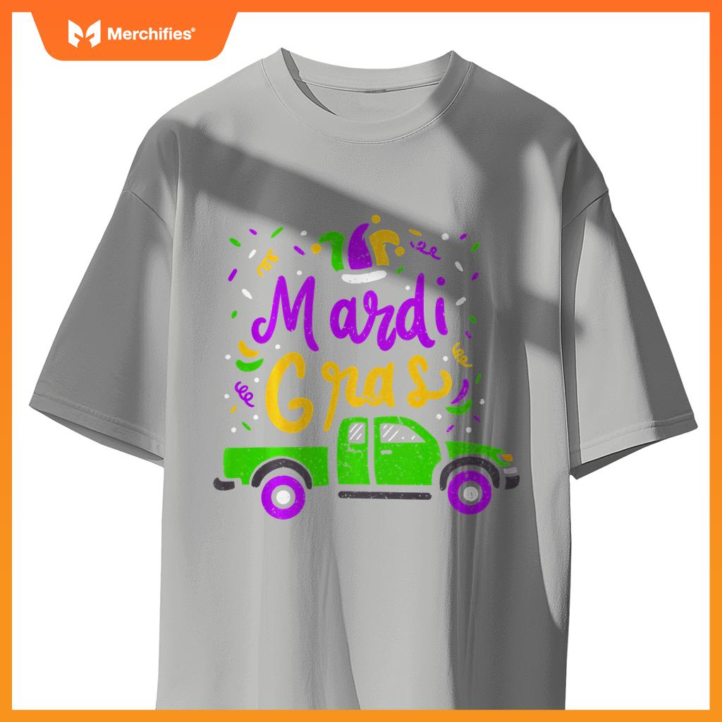Pick Up Truck Mardi Gras Party Gift T-Shirt