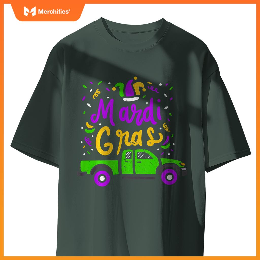 Pick Up Truck Mardi Gras Party Gift T-Shirt
