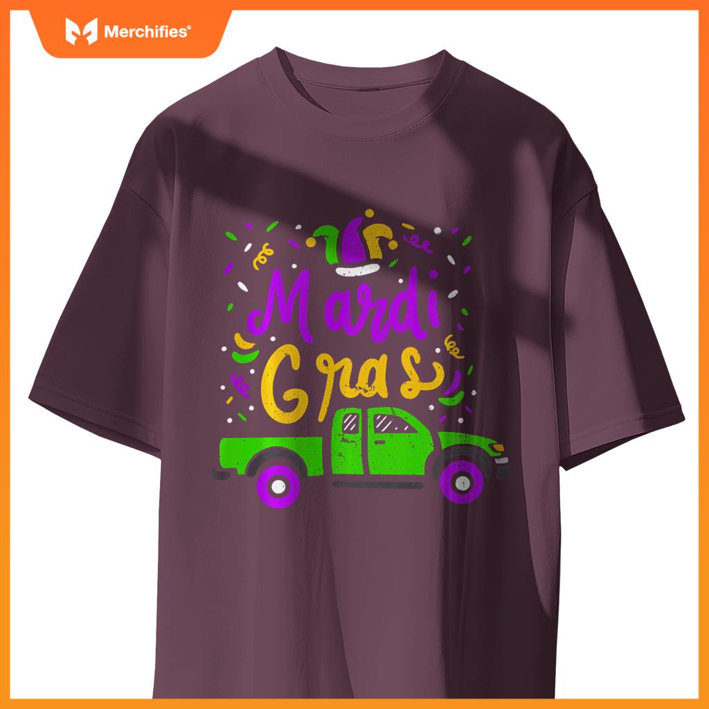 Pick Up Truck Mardi Gras Party Gift T-Shirt