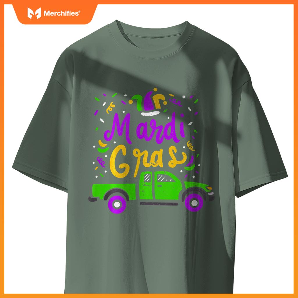 Pick Up Truck Mardi Gras Party Gift T-Shirt