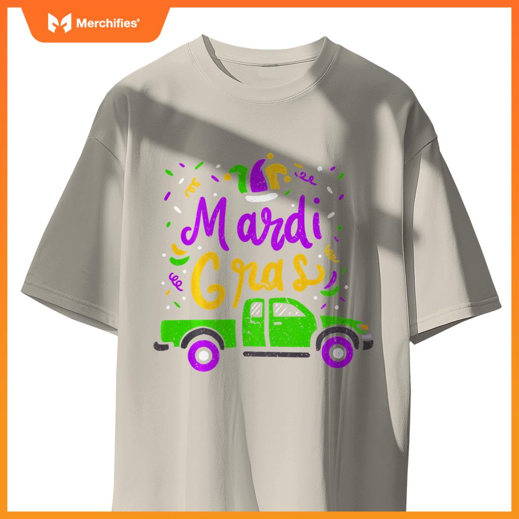 Pick Up Truck Mardi Gras Party Gift T-Shirt