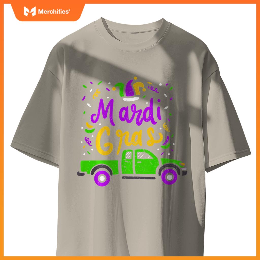 Pick Up Truck Mardi Gras Party Gift T-Shirt