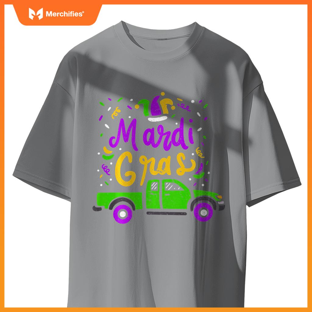 Pick Up Truck Mardi Gras Party Gift T-Shirt