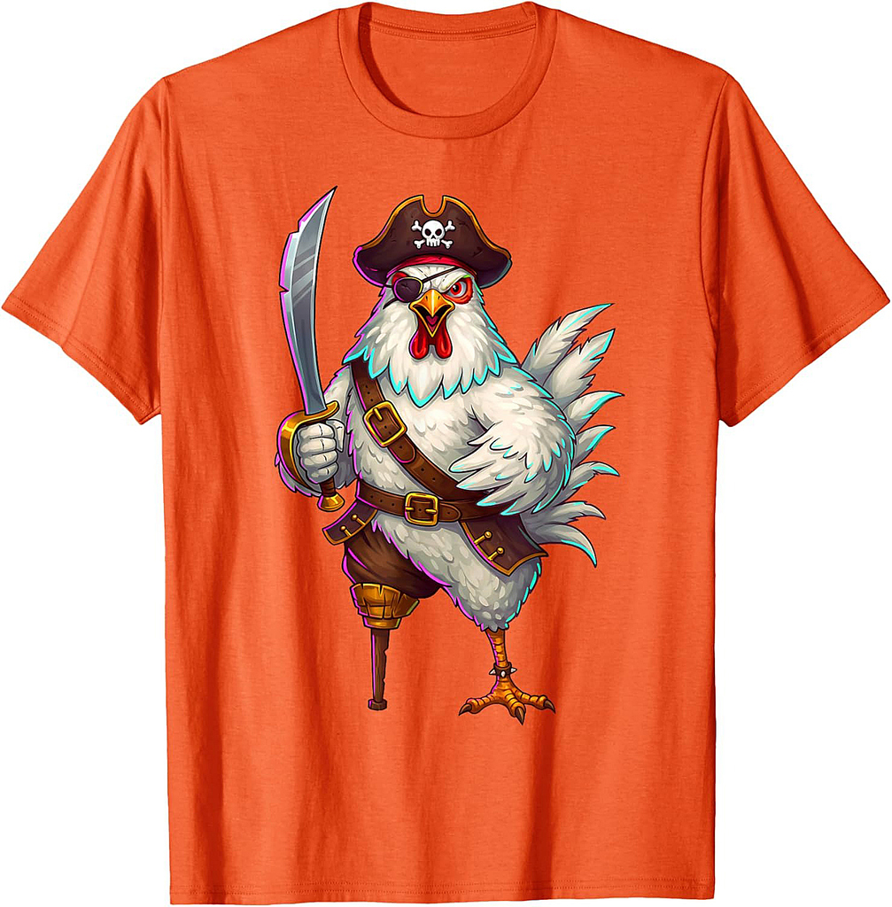 Pirate Chicken Halloween Funny Halloween Men Women Kids T-Shirt