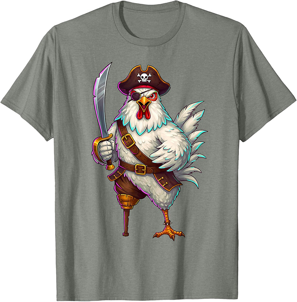 Pirate Chicken Halloween Funny Halloween Men Women Kids T-Shirt