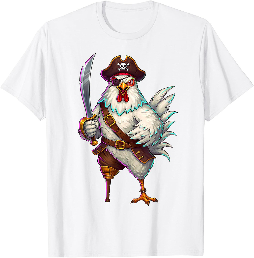 Pirate Chicken Halloween Funny Halloween Men Women Kids T-Shirt